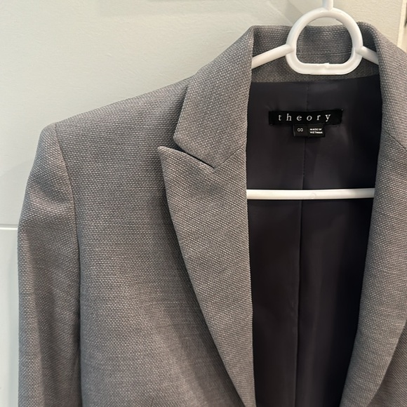Theory 2 Piece Suit- Wool Grey Blazer and Trousers - Picture 11 of 13